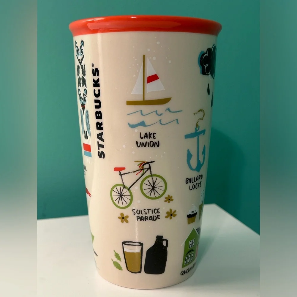 Starbucks Seattle Ceramic Tumbler with Lid - Picture 4 of 11